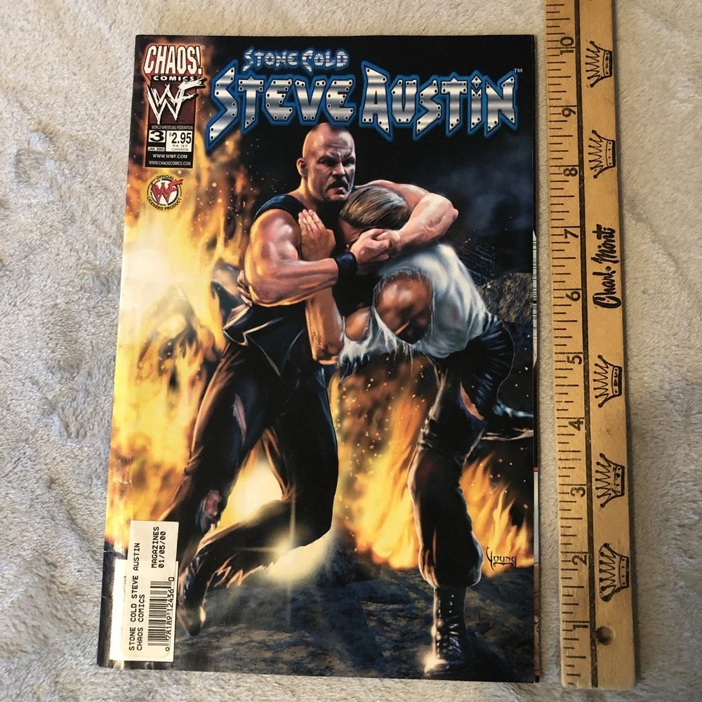 Vtg Stone Cold Steve Austin Chaos Comics WWF #3 Jan 2000 Wrestling Comic Book